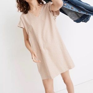 Madewell Button Back Neutral Stripe Dress